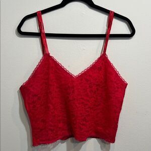 Victoria's Secret Red Lace vintage Detail tank top